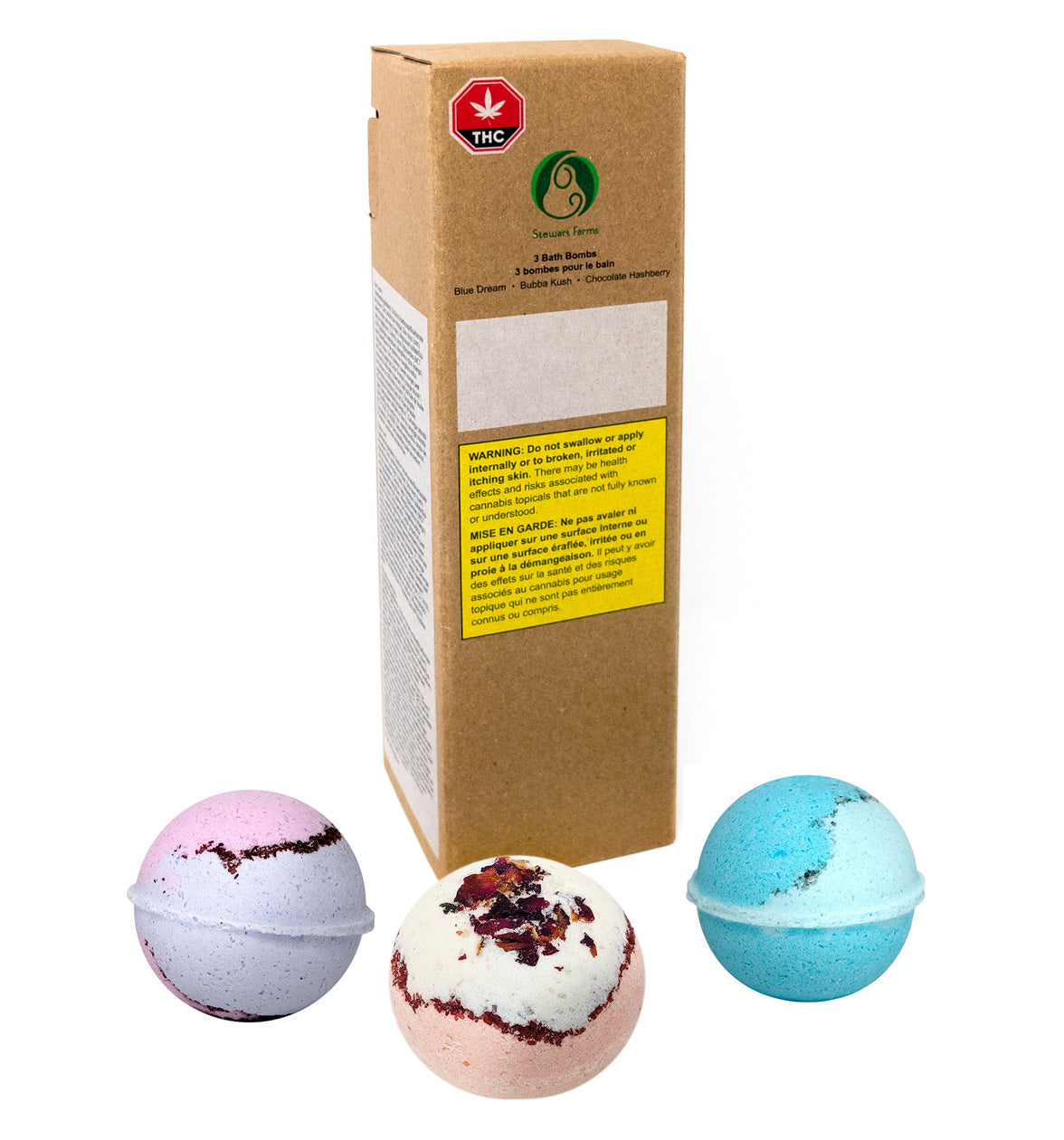 Bath Bomb Triple Pack: Blue Dream + Bubba Kush + Chocolate Hashberry