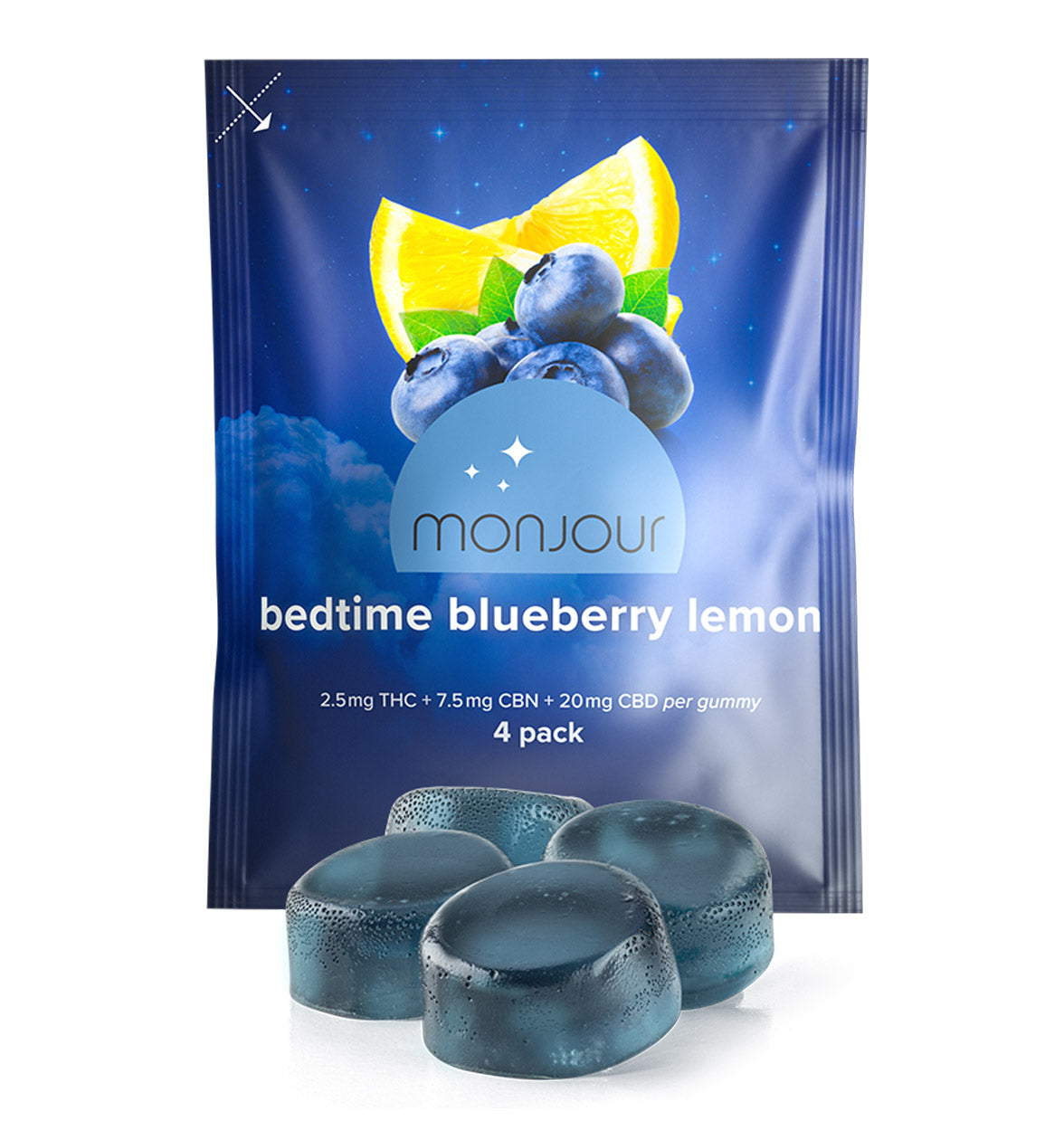 Bedtime Blueberry Lemon 0g Sugar CBD + CBN + THC Gummies